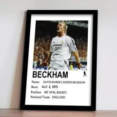 257 - David Beckham ベッカム　A4額装付き　ワールドカップ