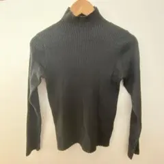 UNIQLO ユニクロ リブニット 黒 タートル ニット ハイネック 長袖