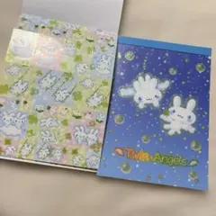 ツインエンジェル Twin Angelsメモ帳 シール付き 平成レトロ 当時物