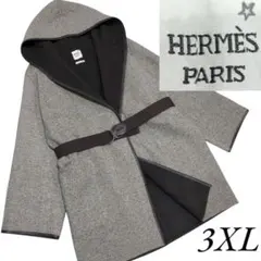 極美品✨️HERMES ダブルフェイス カシミア ツイード フーディロングコート