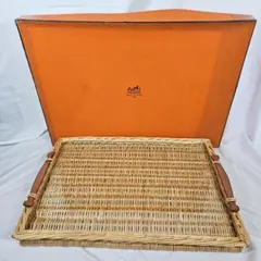 【美品】HERMÈS ヴィンテージ ウィルソン/柳 トレー ガラス板完備 箱付のサムネイル
