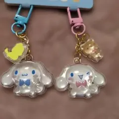 サンリオ　お揃いニコにこキーホルダー　ボンボンドロップキーホルダー　シナモロール