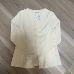 H&M アイボリー ボタン付き 長袖薄手シャツ
