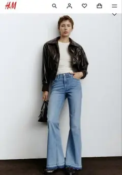 H&M フレアデニムパンツ　38