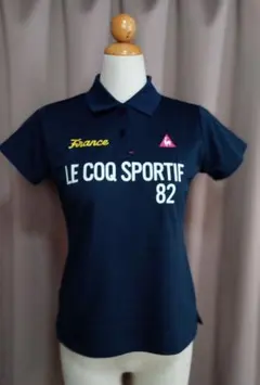 Le coq Sportif レイディスゴルフポロシャツ半袖 (ネイビーブルー)