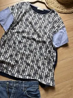ゴールデンベア　半袖　Tシャツ　カットソー　ネイビー　柄　カジュアルのサムネイル
