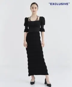 Fetico ロングワンピース　カーディガン　ブラック　レース　フリル ドレスプラス DRESS+ レースワンピース ロングフレアワンピース