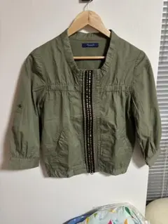 ユナイテッドアローズ ノーカラージャケット オリーブ