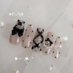 ネイルチップ　ワンホン　フレンチガーリー　スナ系　量産型　マグネット