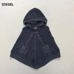 t2366 【ディーゼル】　レディース　ニット　ポンチョ　紺色　Sサイズ　ウール