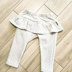 【新品タグ付 90】フリル付きドットパンツ