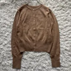 極美品【アンタイトル 】ニット カシミヤ カーディガン　長袖 ラメ キャメル　M