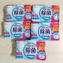 【新品】アイリスオーヤマ 除菌ウェットティッシュ 60枚入 5個セットのサムネイル