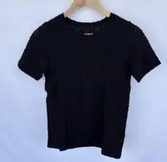 FREAK'S STORE ブラック テクスチャー半袖Tシャツ トップス Fのサムネイル