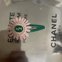 花デザイン ヘアピン ピンクと緑