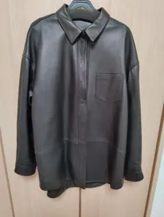 新品 ブラックレザーシャツジャケット