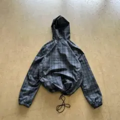 archive check anorak nylon jacket シティ　黒