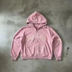 ストリートパーカー 短丈 ピンク y2k グランジ フーディー 古着 kt4-1