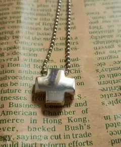 最終値下【美品】Tiffany ミニクロスネックレス シルバー925 TIFFANY&Co./ティファニー】 バードクロス ネックレス シルバー