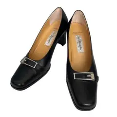 銀座カネマツ　アクアベル　ブラック　パンプス　雨晴兼用　23.5