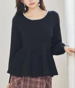 パール付きニット