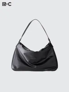 UNIQLO C レザータッチパフィーバッグ ブラック