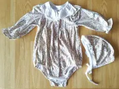 moimoln 花柄ロンパースと帽子セット モイモルン