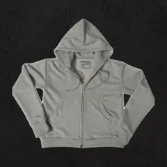 無地ジップパーカー