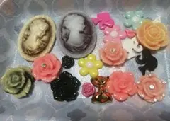 多色 プラスチック デコレーションパーツ 20個セット