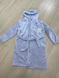 フリース ベビーバスローブ フード付き クマ刺繍