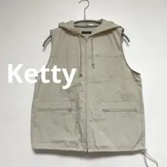 ケティ　ketty ベスト　ジレ　フード付き　ベージュ　レディース　M