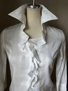 ナラカミーチェ コットン　 フリル　白　シャツ(0)