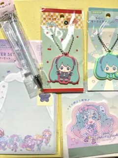 初音ミク　文房具　ラバーチャーム　5点セットのサムネイル