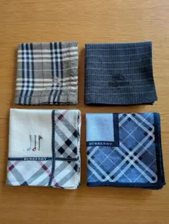 Burberry チェック柄ハンカチ 4枚セット