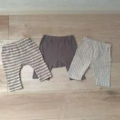 ボトムス3点セット ストライプ・チェック柄