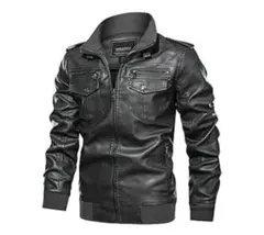 ジャケット/メンズ 革 バイクウエア 革ジャン 大きいサイズ ライダース黒2XL