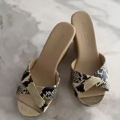 JIMMY CHOO パイソン柄 ウェッジソール サンダル 34のサムネイル