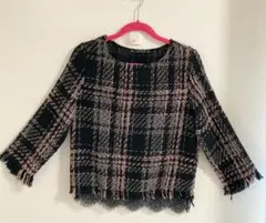 ZARA ツイード7分袖トップス