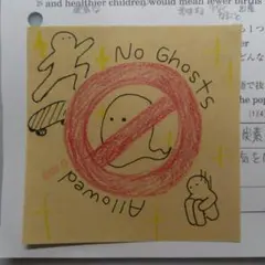 手描きイラスト No Ghosts 付箋紙