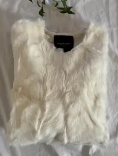 未使用✨TRICOT CHICトリコシック　アイボリー ファー×ボア　膝丈ワンピ