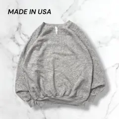 【USA製】ANVILスウェットトレーナー短丈無地古着ラグランL長袖雰囲気系