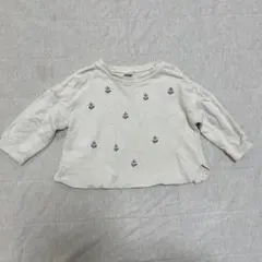 テータテート 80cm 長袖トレーナー スウェット トップス 薄手 花柄 刺繍