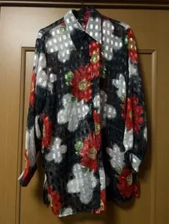 柄　シャツ　シースルー　韓国