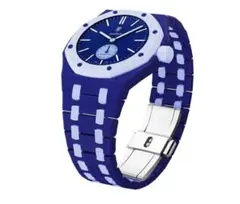 新品Swatch Royal Pop対応 ステンレスベゼル ラバーベルト ブルー