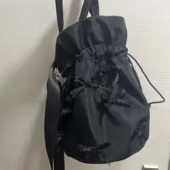 巾着　ショルダーバッグ　リボン
