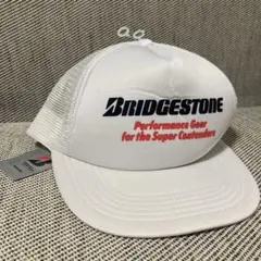 BRIDGESTONE メッシュキャップ 白　未使用タグ付　昭和レトロ　ゴルフのサムネイル