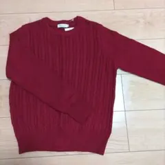 ◇新品◇earth ケーブルニット 赤 長袖セーター