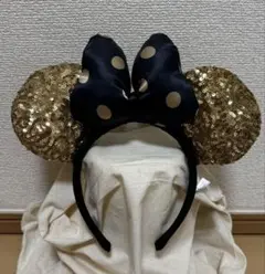 ディズニー ミニー耳カチューシャ ゴールド ブラック