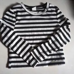 長袖カットソー 白黒ストライプ