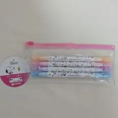 【スヌーピー】蛍光ペンセット(ペン×4本、ポーチ)